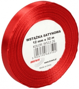 Wstążka K.czerwony 12mm 32m - Hurtownia Zabawek Poznań