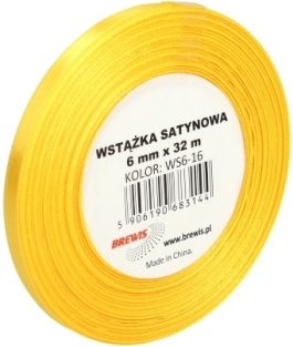 Wstążka 6mm 32m żółty - Hurtownia Zabawek Poznań