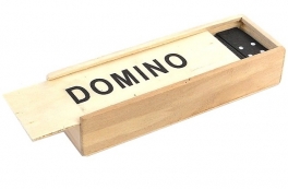 Domino W Drewnianym Pudełku; 15x5x3,5cm - Hurtownia Zabawek Poznań